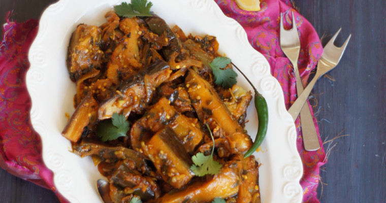 Methi Baingan: Eggplant with Fenugreek Leaves