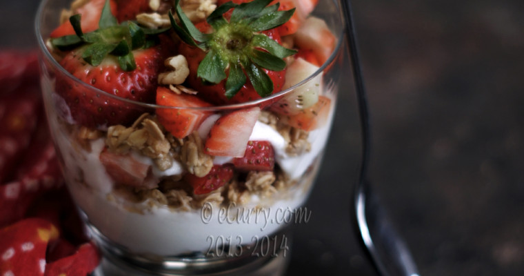 Granola, Yogurt and Strawberry Parfait