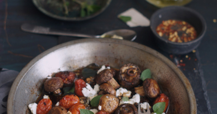 Balsamic Roasted Mushroom with Goat Cheese