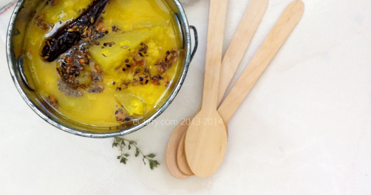 Aamer Dal/Tok Dal: Tangy Red Lentils with Green Mango